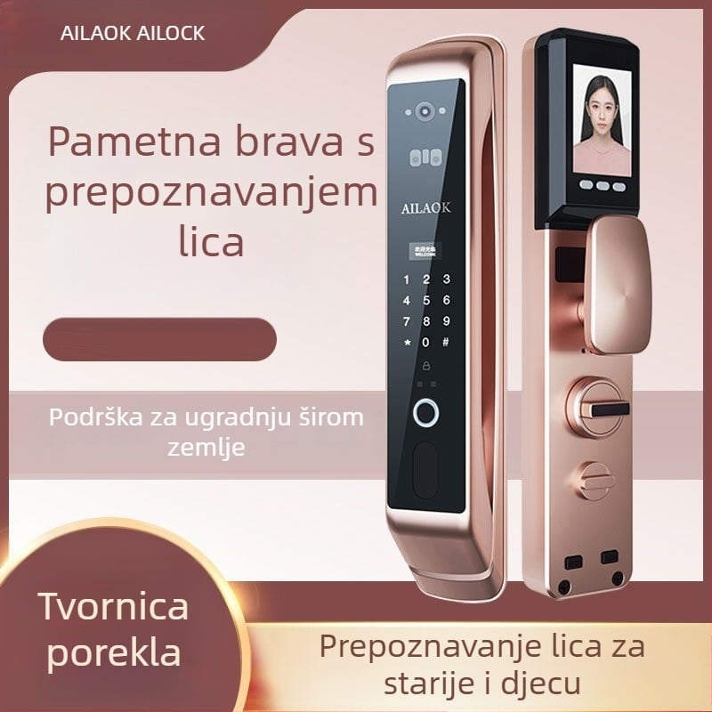 Pametna brava WS106 s pohranom 200 otisaka prsta, više od 10 000 otključavanja, skeniranje <1 s, lažno prepoznavanje <0.1%