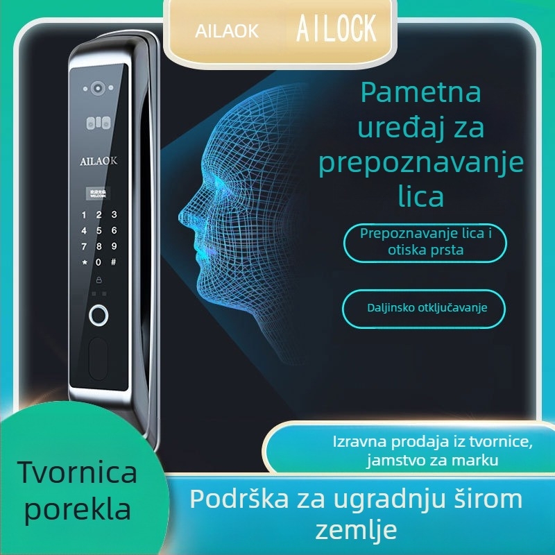 Pametna brava WS106 s pohranom 200 otisaka prsta, više od 10 000 otključavanja, skeniranje <1 s, lažno prepoznavanje <0.1%
