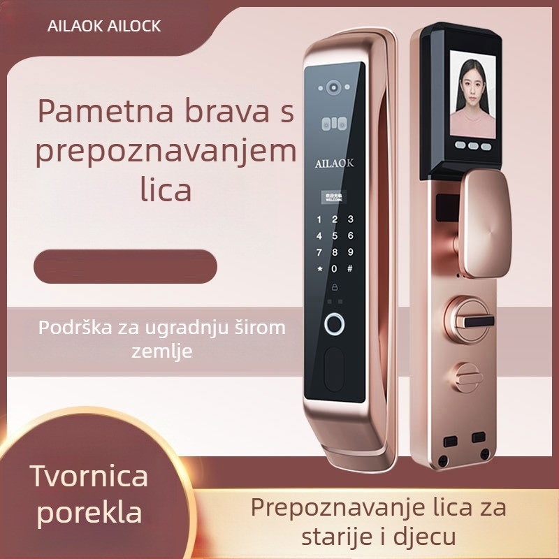 Pametna brava WS106 s pohranom 200 otisaka prsta, više od 10 000 otključavanja, skeniranje <1 s, lažno prepoznavanje <0.1%