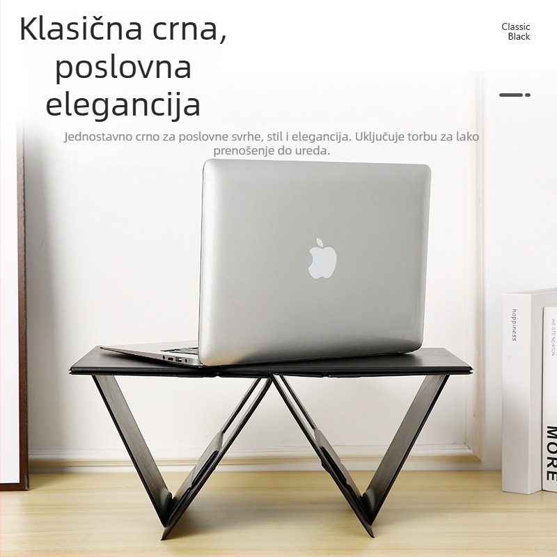 Sklopiva podrška za laptop i tablet s pločom od kože visoke gustoće – kompatibilna sa svim modelima, težina 1100 g, prenosni noćni stol