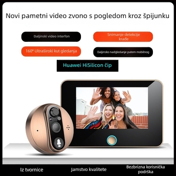 Video zvono za vrata s nadzorom videa, WiFi daljinski interkom, punjiva baterija 5000mAh, model QR-038, marka qoer