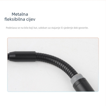 Dinamični mikrofon s fleksibilnom šijom (gooseneck), 3-pinski XLR priključak, model DJ Mac – za pozornicu, žive nastupe i sastanke; frekvencijski odziv 20 Hz–20 kHz, SNR ≥70 dB, phantom napajanje 48 V