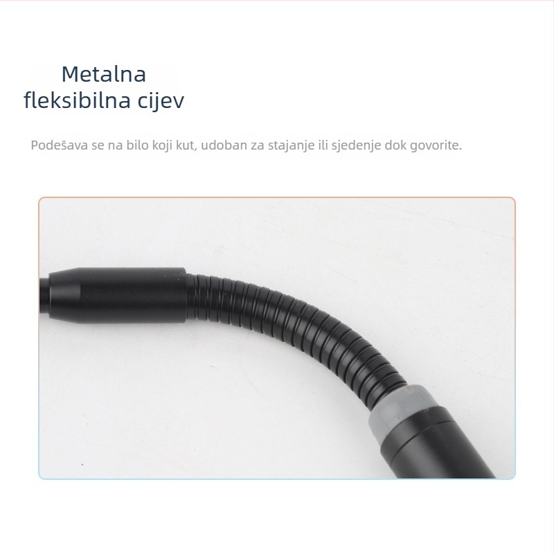 Dinamični mikrofon s fleksibilnom šijom (gooseneck), 3-pinski XLR priključak, model DJ Mac – za pozornicu, žive nastupe i sastanke; frekvencijski odziv 20 Hz–20 kHz, SNR ≥70 dB, phantom napajanje 48 V