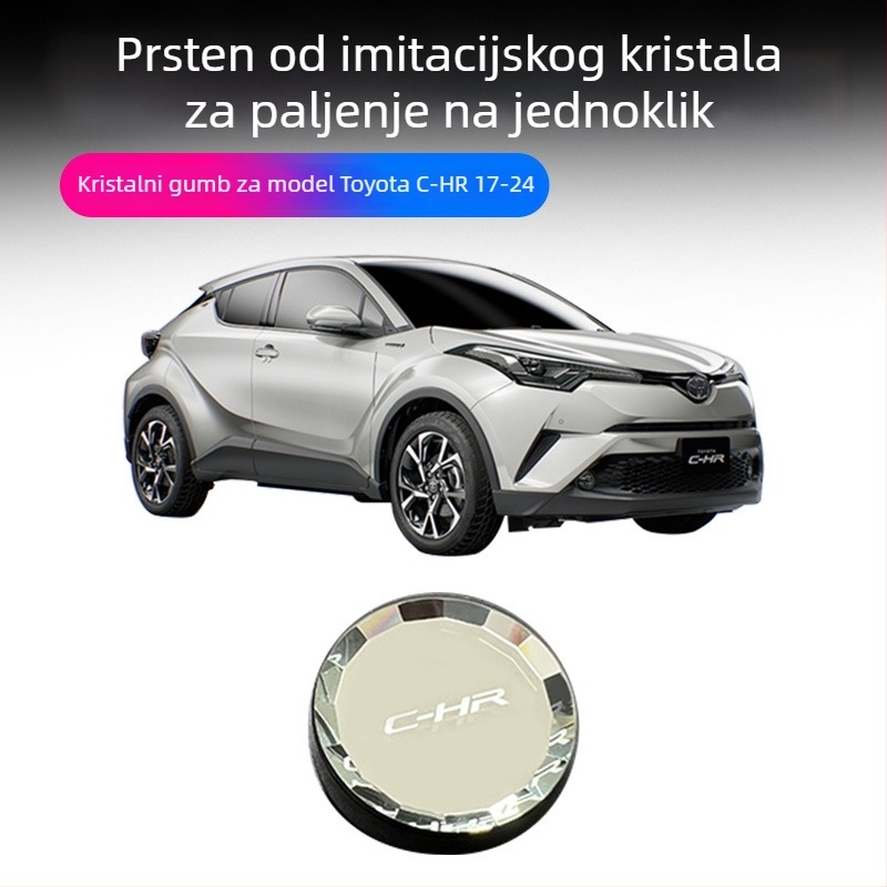 Dekorativni prsten za paljenje Toyota C-HR – model C-HR001, plastični dio, poklopac gumba za paljenje jednim pritiskom, mogućnost prilagodbe, bez logotipa