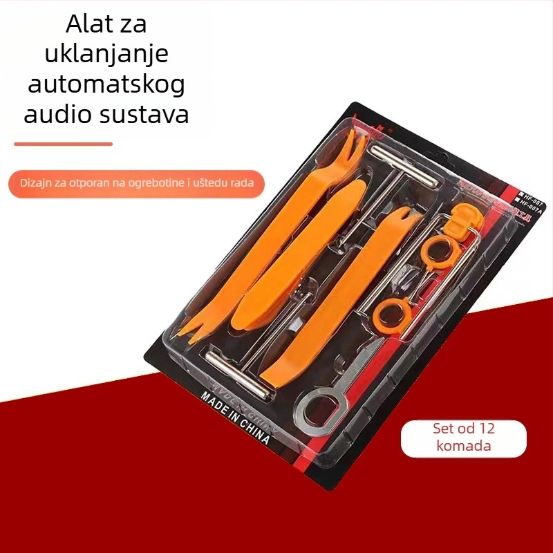 12-dijelni set alata za demontažu unutarnjih dijelova automobila, od Haitai za nadogradnju zvuka; plastične šipke za obloge vrata i ugradnju navigacije