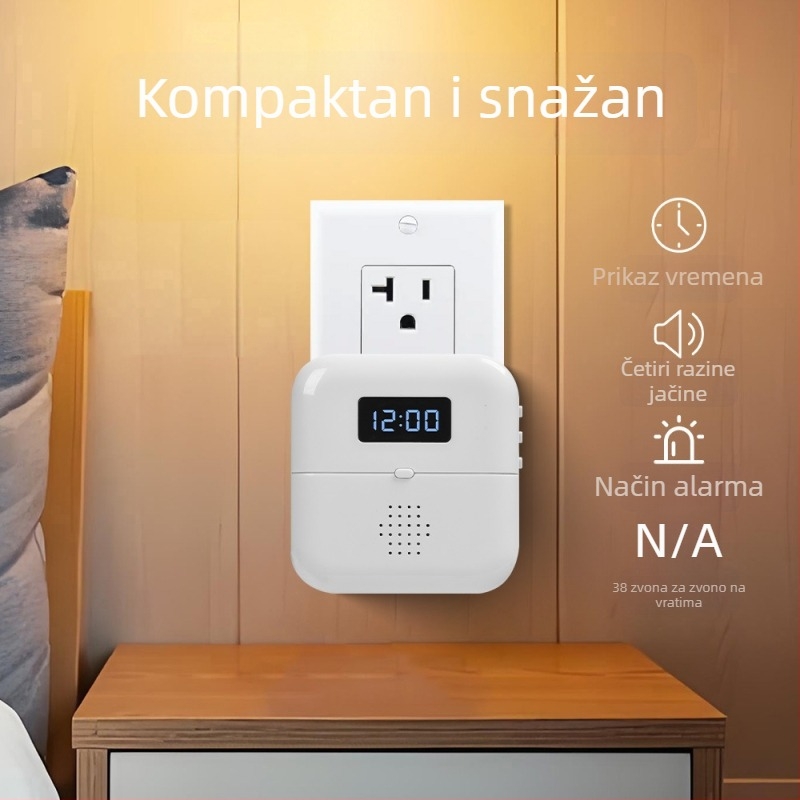 Inteligentni podijeljeni bežični zvono za vrata sa senzorom tijela, visok volumen; 11 jezika + 38 melodija; napajanje USB/struja/baterija; pogodan za trgovinu, skladište, vilu ili kuću