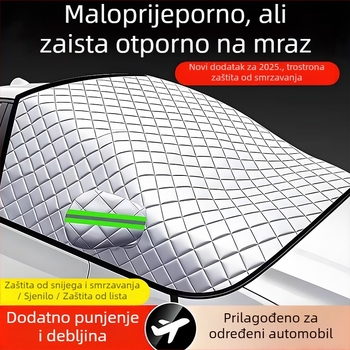 Univerzalno pokrivalo za prednje staklo automobila - PVC, dvostruki sloj, povlačna ugradnja, karirani uzorak