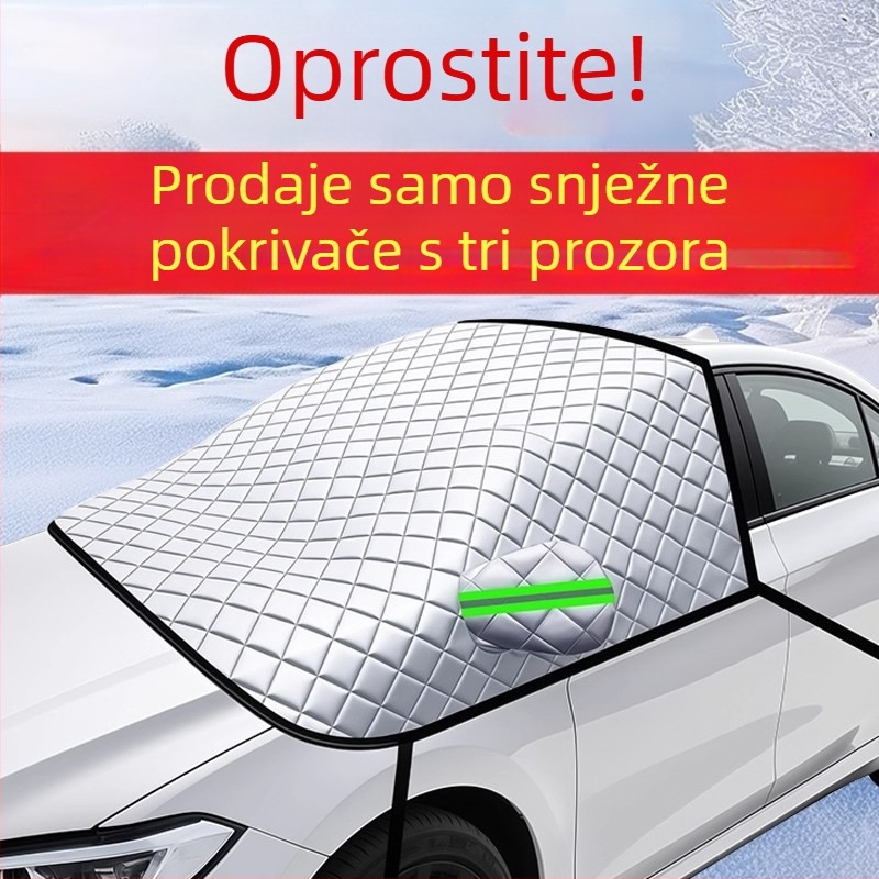 Univerzalno pokrivalo za prednje staklo automobila - PVC, dvostruki sloj, povlačna ugradnja, karirani uzorak