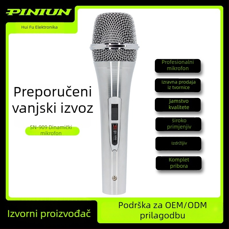PINIUN SN-909 Bežični konferencijski mikrofon s pomičnom zavojnicom, 70 Hz–13 kHz, SNR ≥75 dB