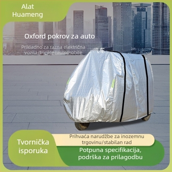 Zaštitni pokrov za električni tricikl, aluminijska folija, prilagodljivo, pogodno za električne tricikle i skutere za starije osobe, šifra proizvoda: Zaštitni pokrov za električno vozilo