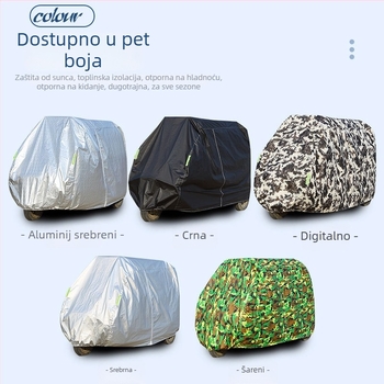 Zaštitni pokrov za električni tricikl, aluminijska folija, prilagodljivo, pogodno za električne tricikle i skutere za starije osobe, šifra proizvoda: Zaštitni pokrov za električno vozilo