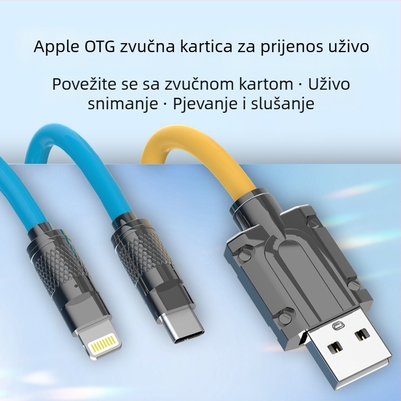 Kussel OTG audio izlazni adapter kabel za Apple i Android telefone, 480 Mbps, 1–2 m, bakreno jezgro