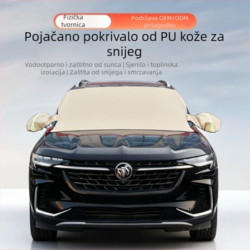 Polupokrov za prednje staklo automobila, PU koža, zimski, univerzalni, 910 g, ugrađeni sustav