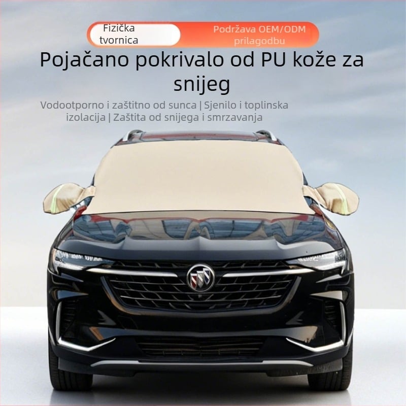 Polupokrov za prednje staklo automobila, PU koža, zimski, univerzalni, 910 g, ugrađeni sustav