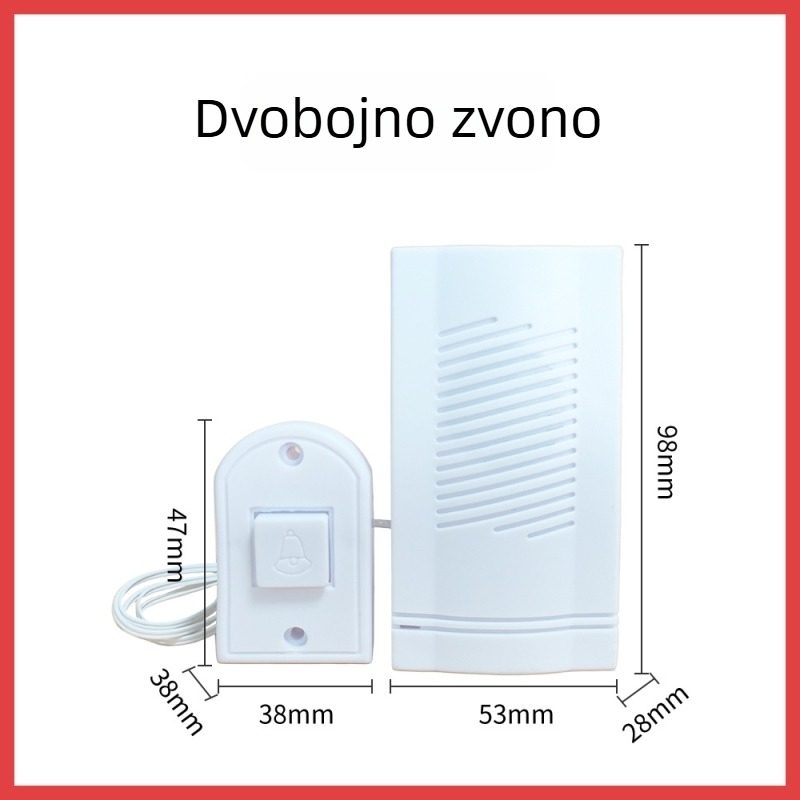 Žični zvonac za vrata Haibao City — baterijsko napajanje, 1,5 V, velik zvuk zvona, pogodna za univerzalnu uporabu
