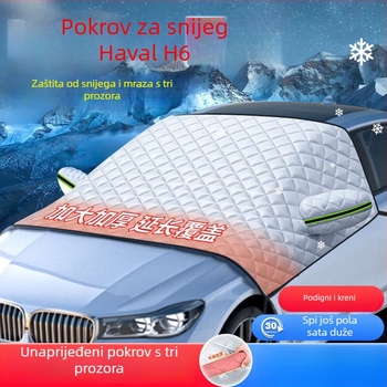 Master's Crown Pokrov prednjeg vjetrobrana automobila, debeli Oxford platno, teleskopska montaža, univerzalna kompatibilnost