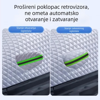 Master's Crown Pokrov prednjeg vjetrobrana automobila, debeli Oxford platno, teleskopska montaža, univerzalna kompatibilnost