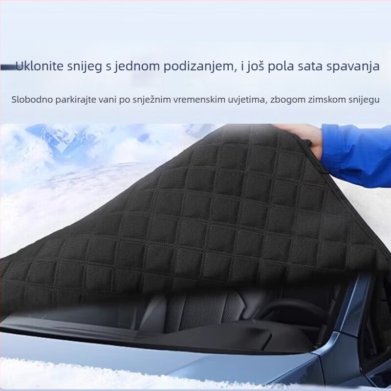 Master's Crown Pokrov prednjeg vjetrobrana automobila, debeli Oxford platno, teleskopska montaža, univerzalna kompatibilnost