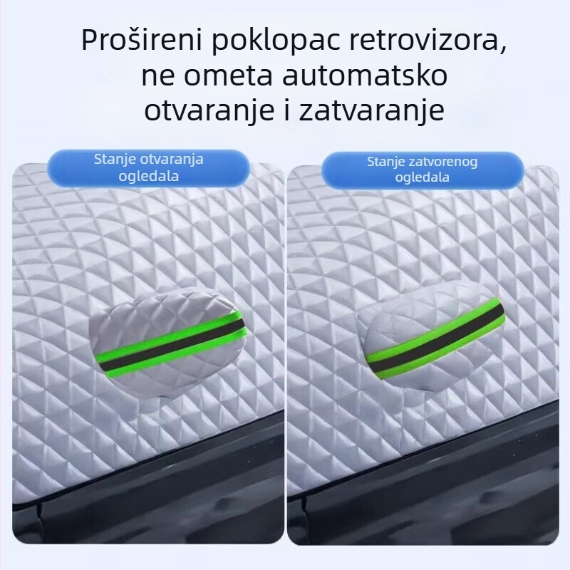 Master's Crown Pokrov prednjeg vjetrobrana automobila, debeli Oxford platno, teleskopska montaža, univerzalna kompatibilnost