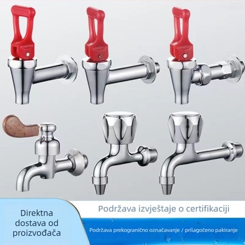 Komercijalni električni vodovodni čep za toplu vodu s izoliranim spremnikom, konstrukcija od bakra, nehrđajućeg čelika i aluminija, model 2492304, nehrđajući ventil, upravljanje ključem, spoj s jednim priključkom