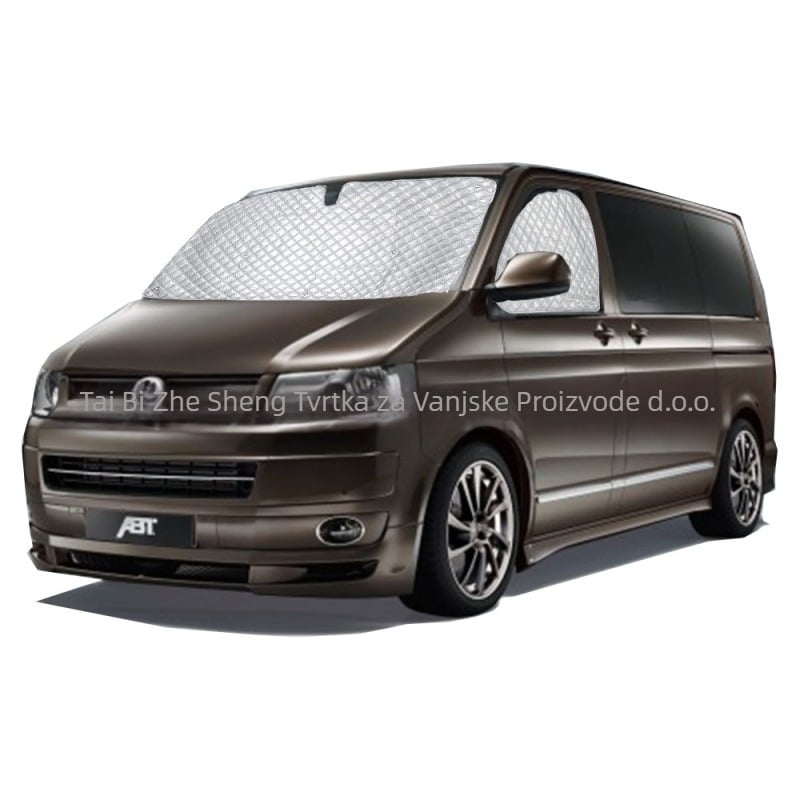 RV set sjenila za vjetrobransko staklo (tri dijela) za VWT5/6, aluminijski film, UV-reflektivno, uklonjivo i jednostavno za sklapanje