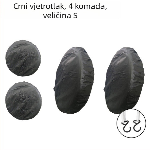 Poklopac za automobilsku gumu za RV/kampiranje, vodootporan i UV-otporan, univerzalni poklopac za rezervnu gumu, Model BY-1518, Materijal: 190T poliester tafta