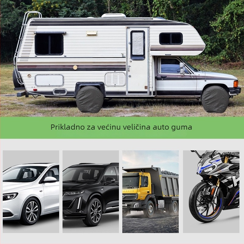 Poklopac za automobilsku gumu za RV/kampiranje, vodootporan i UV-otporan, univerzalni poklopac za rezervnu gumu, Model BY-1518, Materijal: 190T poliester tafta