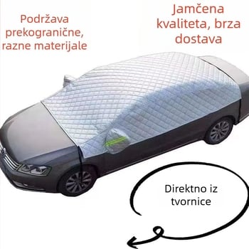 Zaštita od snijega za prednje staklo automobila – aluminijska folija, debeli sloj, teleskopska montaža, univerzalno, za prozor automobila