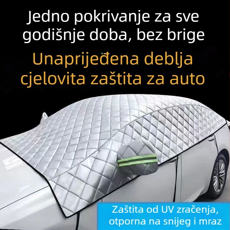 Zaštita od snijega za prednje staklo automobila – aluminijska folija, debeli sloj, teleskopska montaža, univerzalno, za prozor automobila