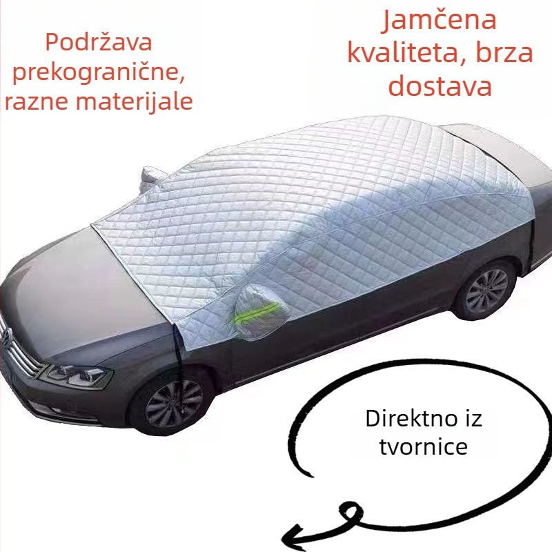 Zaštita od snijega za prednje staklo automobila – aluminijska folija, debeli sloj, teleskopska montaža, univerzalno, za prozor automobila