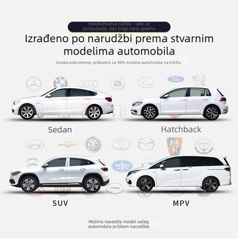 Univerzalna navlaka za automobil od crne Oxford tkanine s aluminijskim filmom, vanjska zaštita od sunca, vodootporna tijekom cijele godine