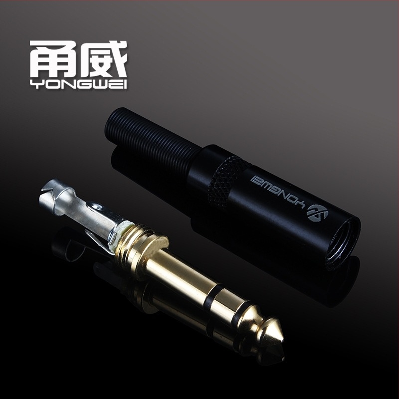 Yongwei zlatni audio konektor, 2-žilni / 3-žilni, ROHS certifikat, za gitaru i mikrofon