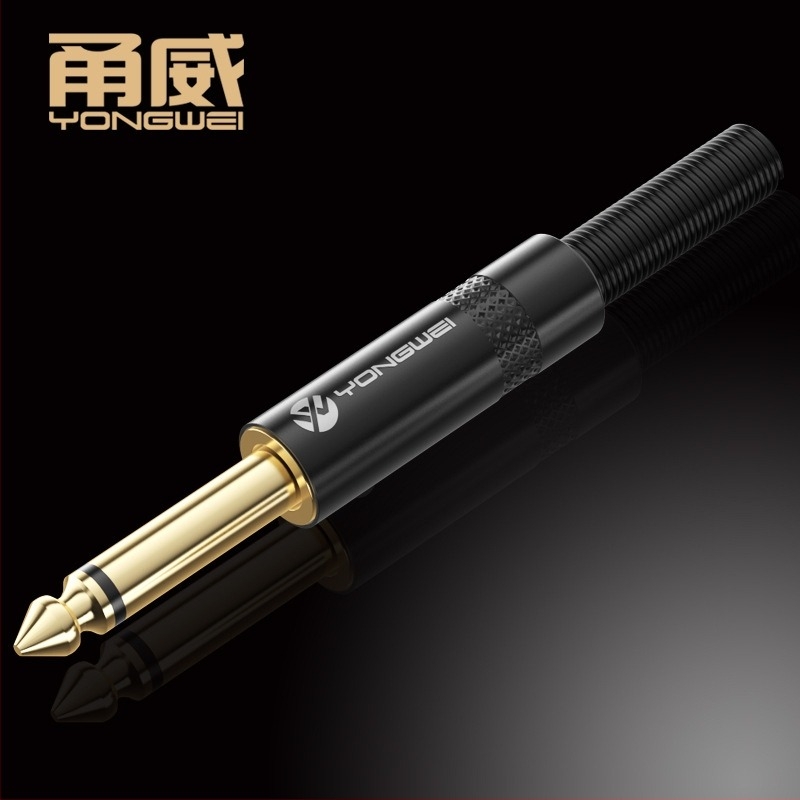 Yongwei zlatni audio konektor, 2-žilni / 3-žilni, ROHS certifikat, za gitaru i mikrofon