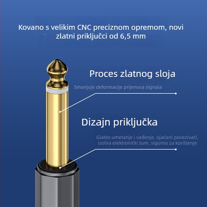 Audio kabel, zlatom pozlaćeni dvostruki vodiči, OFC bakreni vodiči, CCC certifikat, Gold Leaf D22