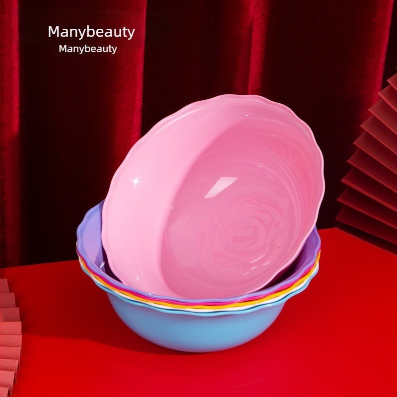 Plastična posuda za pranje lica s čipkastim obrubom, za kozmetičke alate, salonska upotreba, otporna na padanje