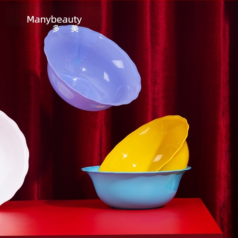 Plastična posuda za pranje lica s čipkastim obrubom, za kozmetičke alate, salonska upotreba, otporna na padanje