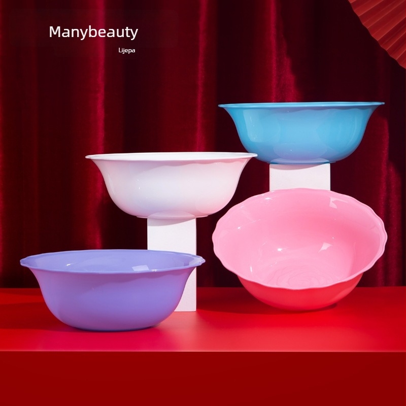 Plastična posuda za pranje lica s čipkastim obrubom, za kozmetičke alate, salonska upotreba, otporna na padanje