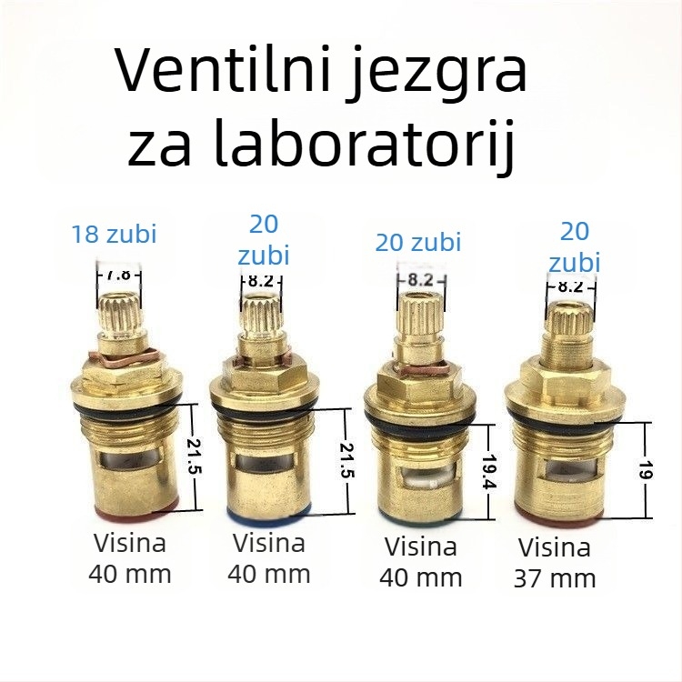 LX6778 Laboratorijsko jezgro ventila – bakar, 90° okret, maksimalna temperatura 90°C