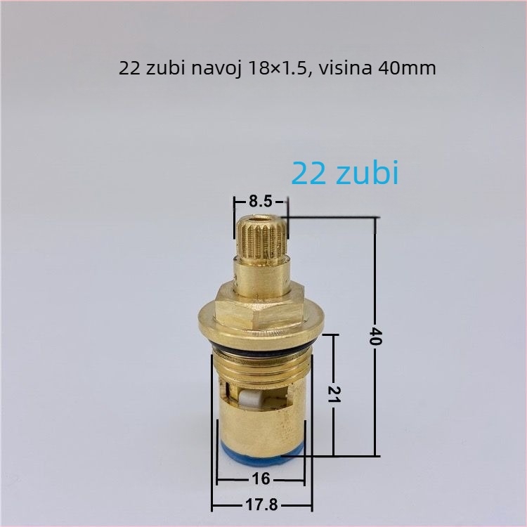 LX6778 Laboratorijsko jezgro ventila – bakar, 90° okret, maksimalna temperatura 90°C