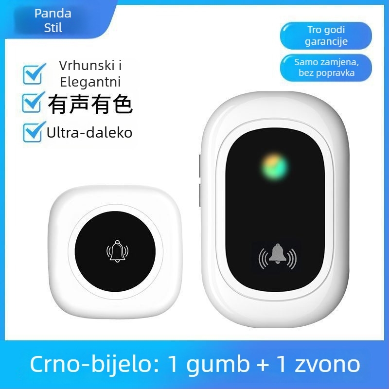 Bežični video zvono za vrata s daljinskim upravljačem velike domete i zvukom visoke glasnoće za kućnu upotrebu; Napajanje: Drugo; Napon: Drugo V; Potrošnja: Drugo W