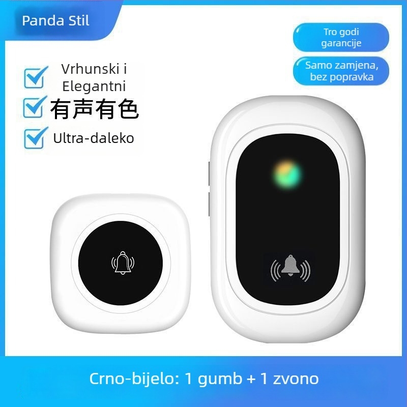 Bežični video zvono za vrata s daljinskim upravljačem velike domete i zvukom visoke glasnoće za kućnu upotrebu; Napajanje: Drugo; Napon: Drugo V; Potrošnja: Drugo W