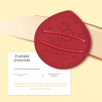 otw Puder puff za suhi i mokri puder – izuzetno mekan PU bez lateksa, kapljastog i nepravilnog oblika, 1 paket