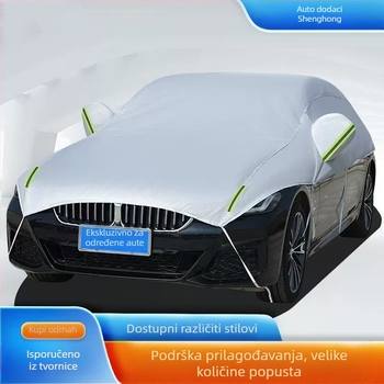 Shenghong Polovična navlaka za automobil – Četiri godišnja doba, Debeli pamuk velur, Zaštita od sunca, kiše i snijega, Kompatibilno s 99% modela