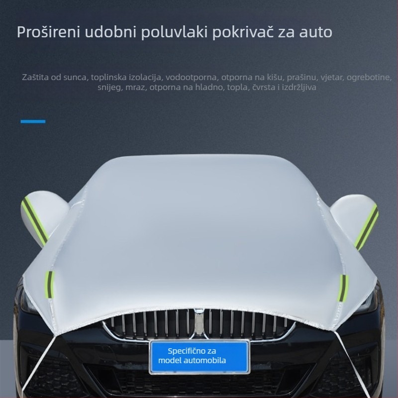Shenghong Polovična navlaka za automobil – Četiri godišnja doba, Debeli pamuk velur, Zaštita od sunca, kiše i snijega, Kompatibilno s 99% modela