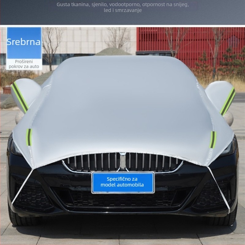 Shenghong Polovična navlaka za automobil – Četiri godišnja doba, Debeli pamuk velur, Zaštita od sunca, kiše i snijega, Kompatibilno s 99% modela