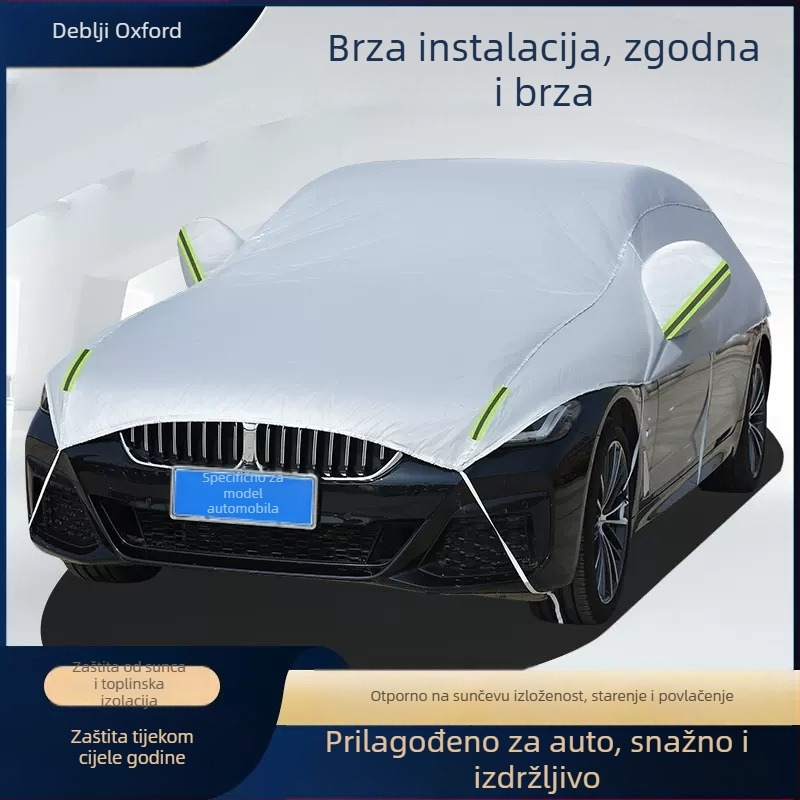 Shenghong Polovična navlaka za automobil – Četiri godišnja doba, Debeli pamuk velur, Zaštita od sunca, kiše i snijega, Kompatibilno s 99% modela