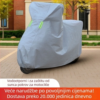 Univerzalni pokrivač za motocikl za sve sezone – vodootporan, otporan na vjetar, UV zaštita; materijal: aluminijska folija; pogodno za motocikle, električna vozila i bicikle; marka Yufeng