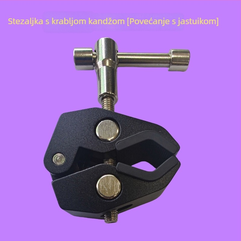 U potpuno metalni fiksni klip za fotografske opreme, aluminijska legura, nosivost 2-5 kg, težina 123 g, Crab Claw Clamp i Eagle Beak Clip