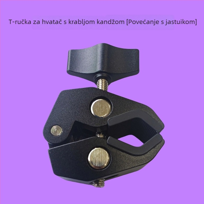 U potpuno metalni fiksni klip za fotografske opreme, aluminijska legura, nosivost 2-5 kg, težina 123 g, Crab Claw Clamp i Eagle Beak Clip