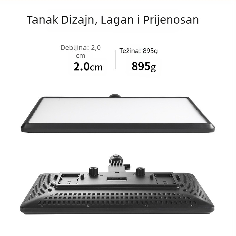 LED panel za dopunsko osvjetljenje, model A111, napajanje baterijom, prenosno za vanjsku fotografiju i prijenos uživo, dvostruka temperatura boje 2500-9900K, snaga 10-50W